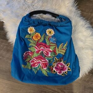Fredd & Basha Large Floral Embroidered Boho Bag